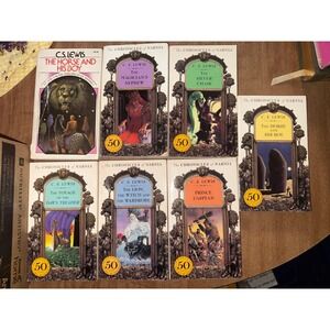 The Chronicles of Narnia Complete Set 7 Books 50th Anniversary Vintage